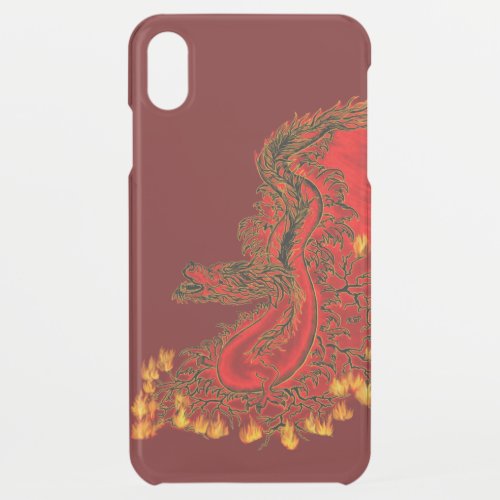 China Dragon red and gold design iPhone XS Max Case