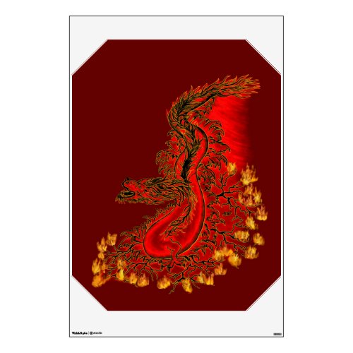 China Dragon red and gold design Wall Sticker