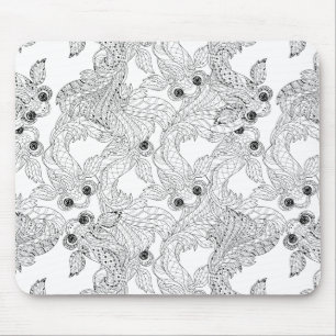 China Fish Doodle Mouse Pad
