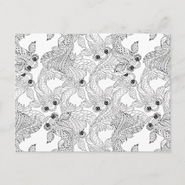 China Fish Doodle Postcard (Front)