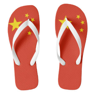 China flag Adult Flip Flops Wide Straps