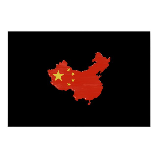 China flag and map poster (Front)