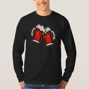 China Flag Beer Mug  Cool Chinese Beer T-Shirt