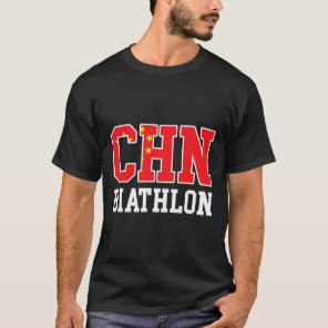 China Flag Biathlonist - Chinese Chn Biathlon  T-Shirt