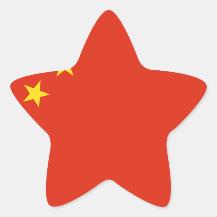 China flag. Chinese motif. Detail Star Stickers