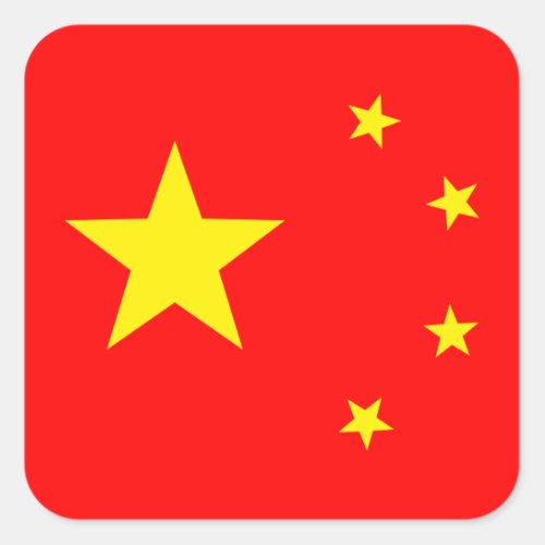 China Flag Classic Square Sticker