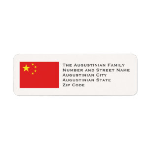 CHINA FLAG Customized Return Address Label