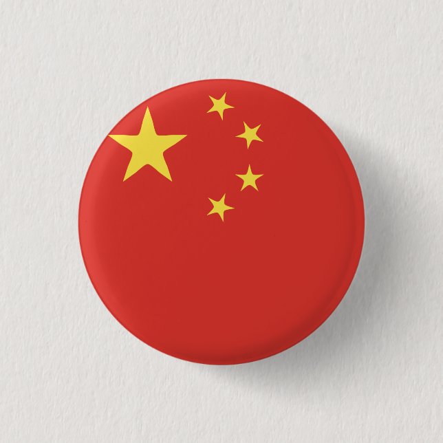 China Flag Emblem Button (Front)
