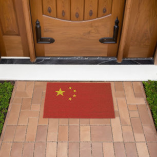 China flag fiber doormat