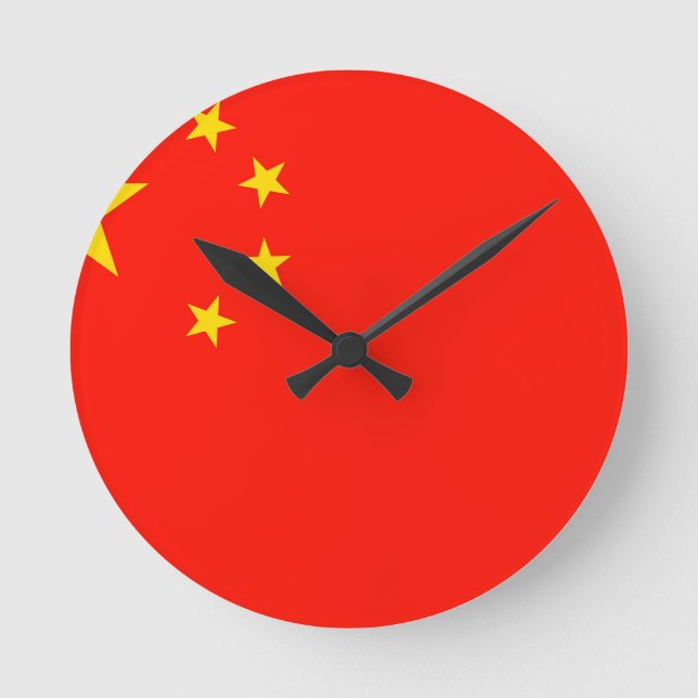 China Flag - High Quality Round Clock (Front)