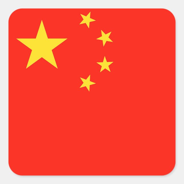 China Flag - High Quality Square Sticker (Front)