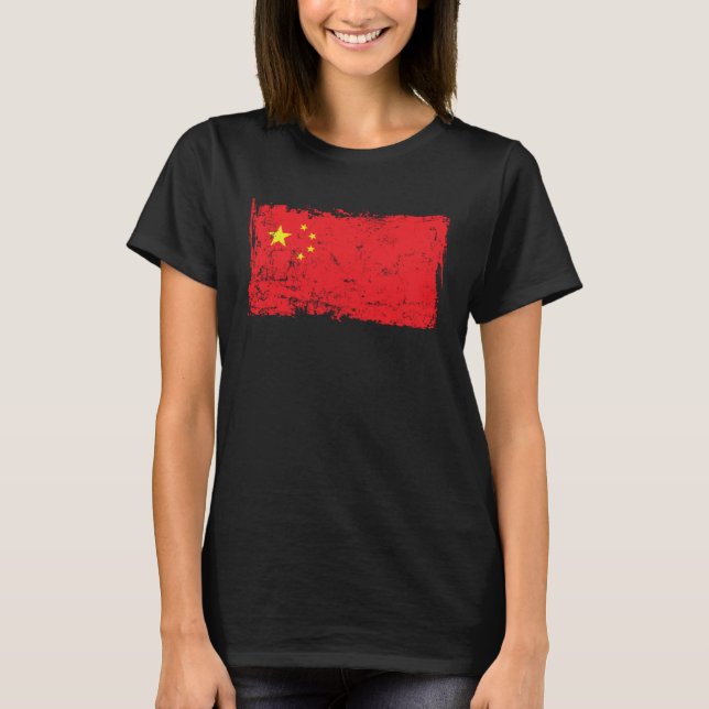 China Flag in used Look T-Shirt (Front)