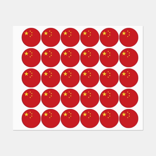 China flag labels (Sheet)