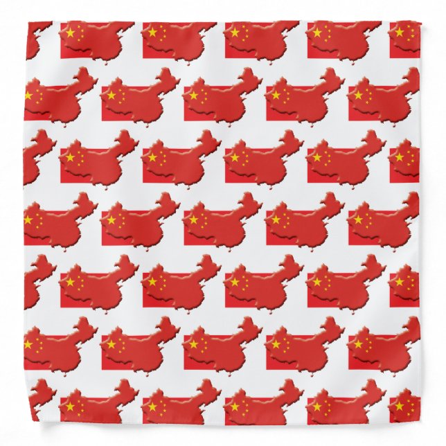 CHINA Flag Map Bandana (Front)