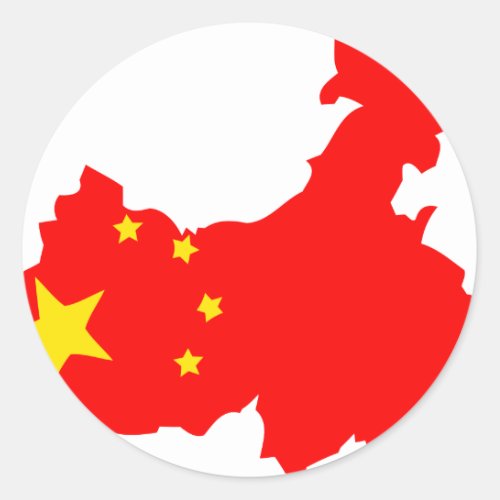 China flag map classic round sticker