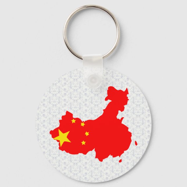 China Flag Map full size Keychain (Front)