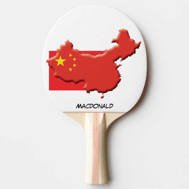 CHINA FLAG & MAP Personalized Ping Pong Paddle (Front)