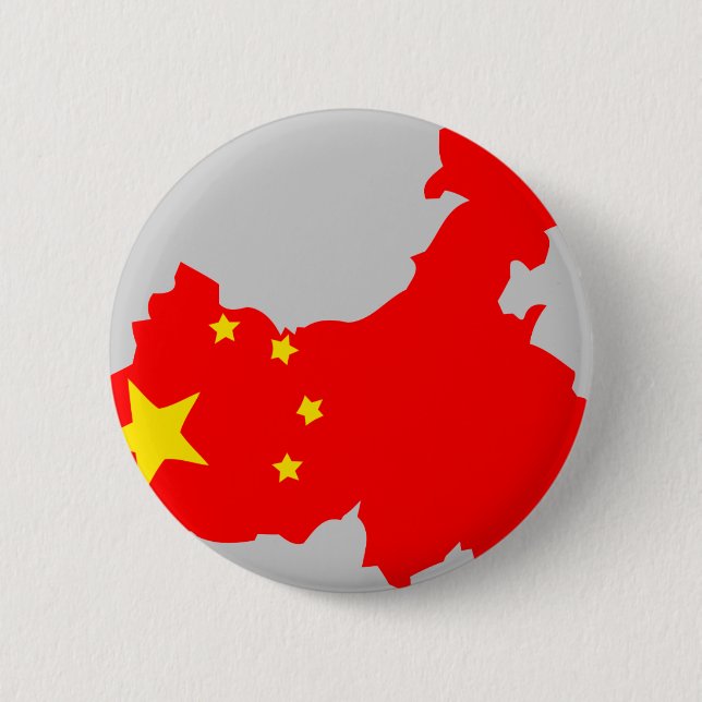 China flag map pinback button (Front)