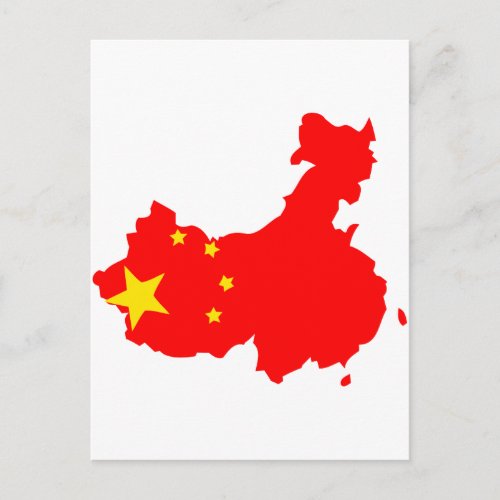 China flag map postcard