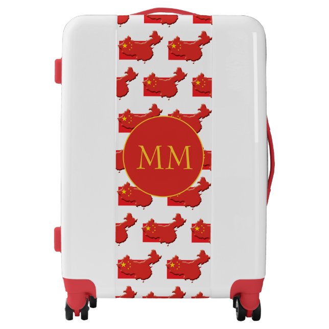 CHINA FLAG Monogram Luggage (Front)