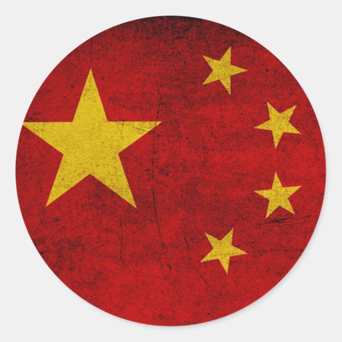 CHINA FLAG ROUND STICKER