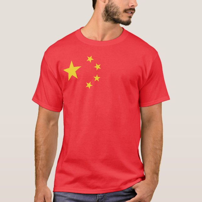 China Flag Stars Patriotic Chinese New Year T-Shirt (Front)