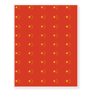 China Flag Temporary Tattoos