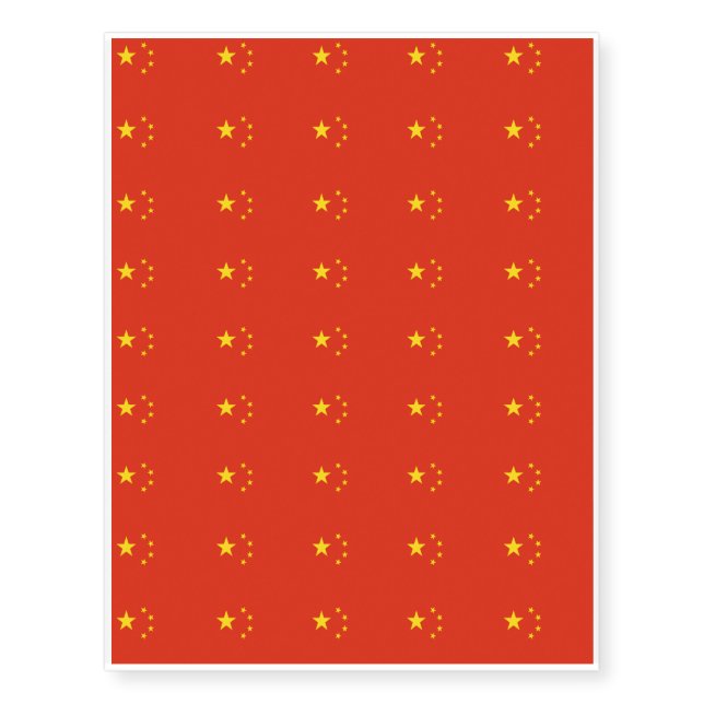 China Flag Temporary Tattoos (Front)