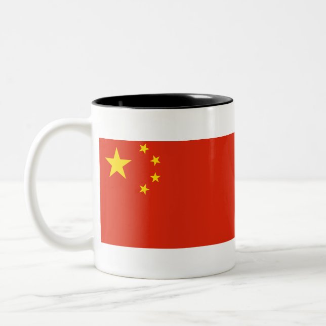 China Flag Two-Tone Coffee Mug (Left)