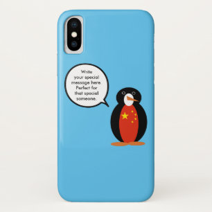 China Flag Wildlife Penguin Personalized Gift iPhone X Case
