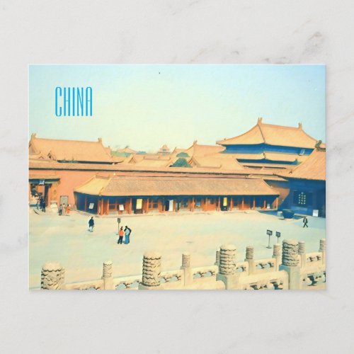 China Forbidden City vintage travel Postcard