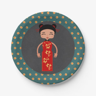 China girl birthday party paper plates