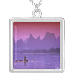 China, Guanxi. Li river single cormorant Silver Plated Necklace