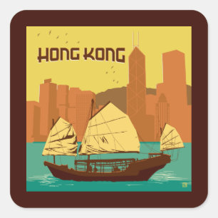 China Hong Kong Square Sticker