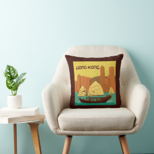 China   Hong Kong Throw Pillow