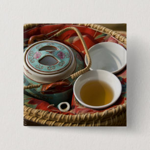 China, Hong Kong. Traditional Chinese teapot & 3 Button