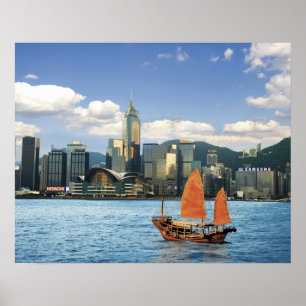 China; Hong Kong; Victoria Harbor; Harbor; A Poster