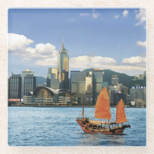 China; Hong Kong; Victoria Harbour; Harbor Glass Coaster