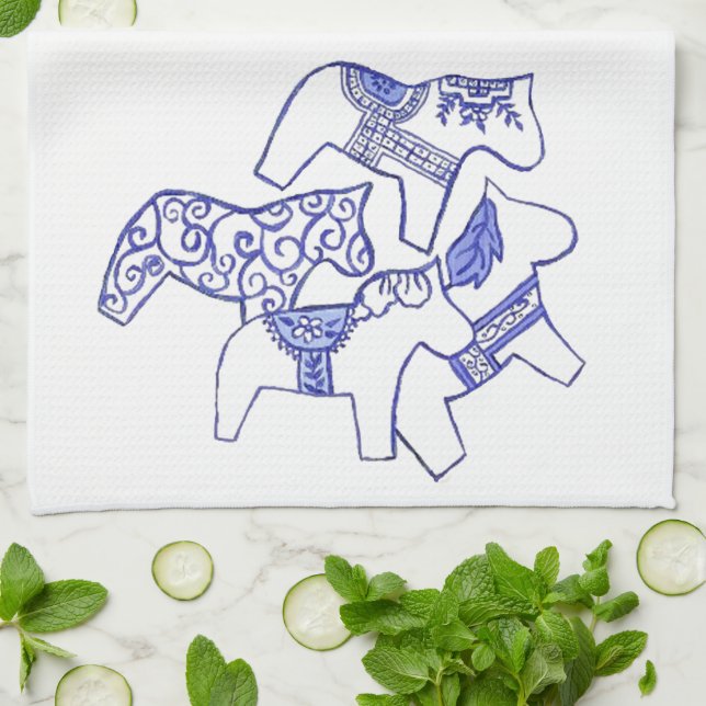 China Horses Kitchen Towel (Folded)