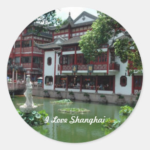 China: I Love Shanghai, China Classic Round Sticker