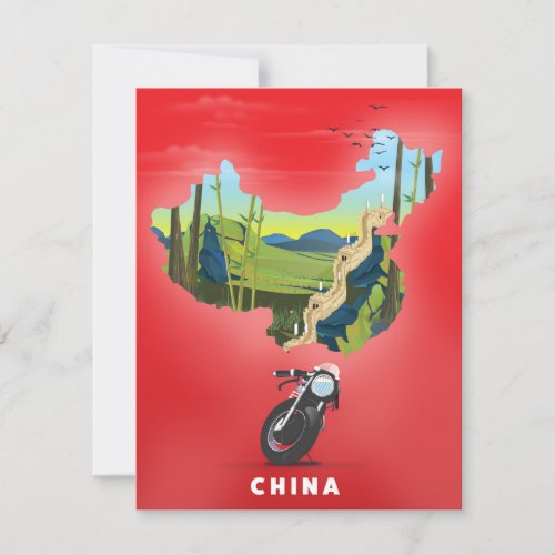 China Illustrated map travel poster