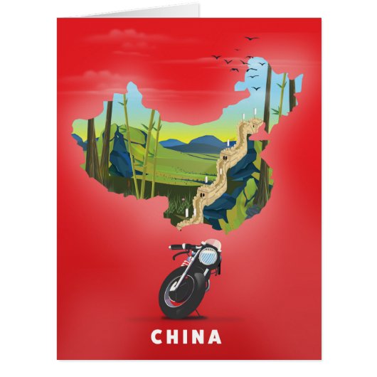 China Illustrated map travel poster Cards (Front)