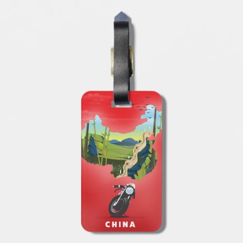 China Illustrated map travel poster Luggage Tag