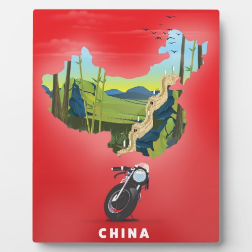 China Illustrated map travel poster Plaque