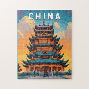 China Illustration Travel Art Vintage Jigsaw Puzzle
