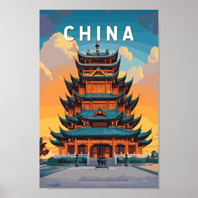 China Illustration Travel Art Vintage Poster (Front)