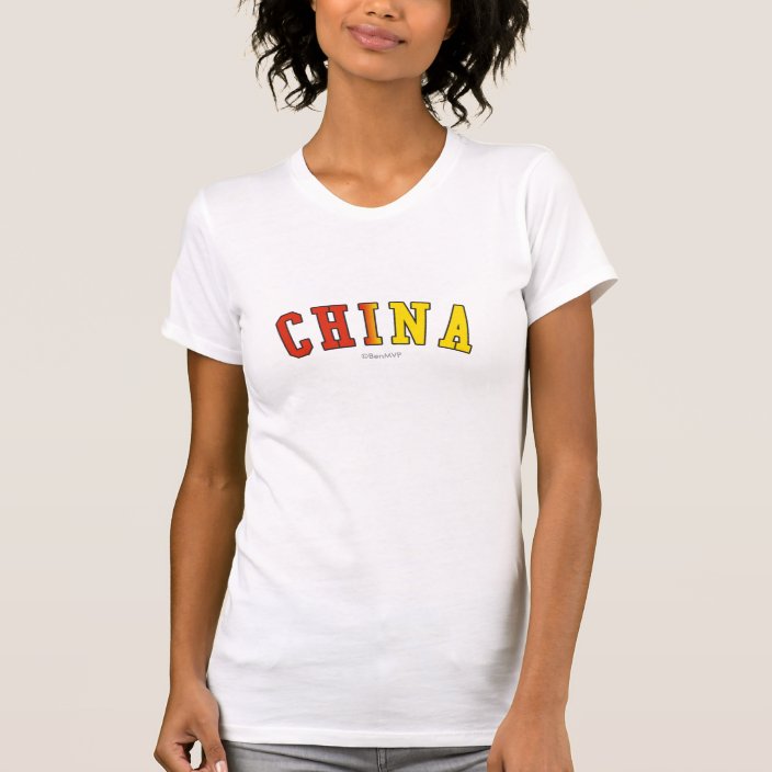 China in National Flag Colors Tee Shirt