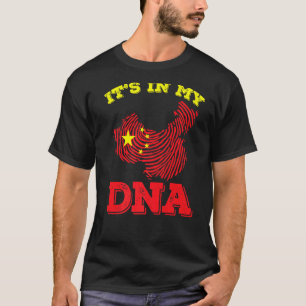China It's In My Dna Proud Chinese Flag Fingerprin T-Shirt