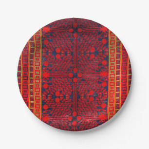China Khotan Red Blue Yellow Paper Plates