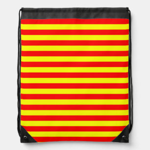 china kyrgyzstan spain flag stripes red yellow pat drawstring bag